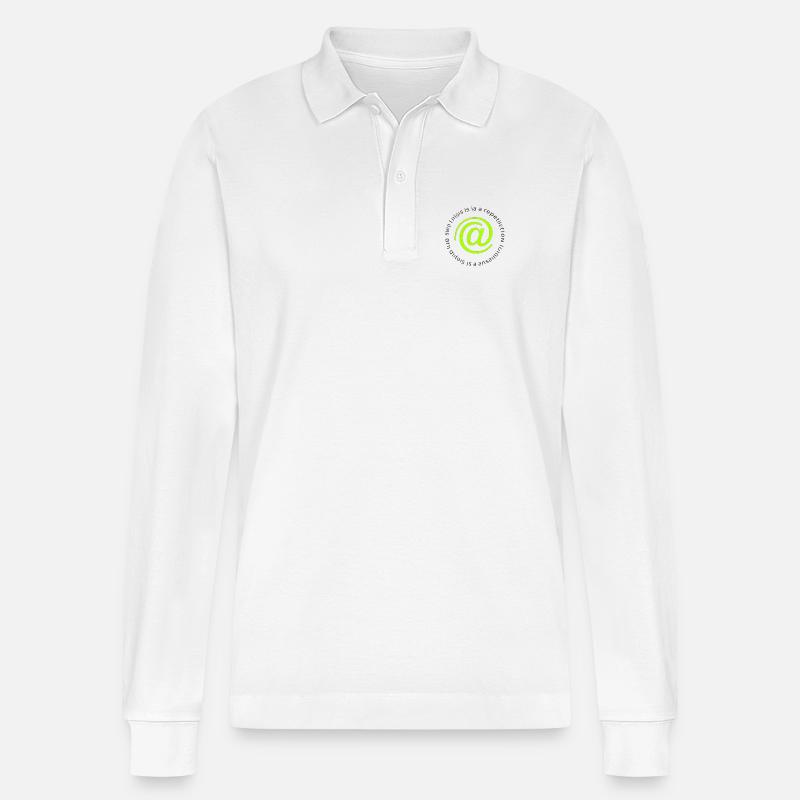 Neon @ Circle Logo-Replikation - Stanley/Stella Unisex Bio-Langarm-Poloshirt Prepster - Weiß
