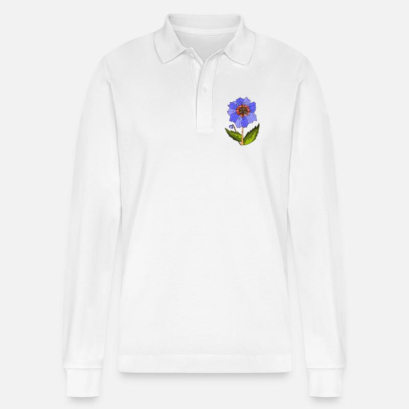 Fleur - Polo à manches longues bio PREPSTER Stanley/Stella Unisexe - blanc