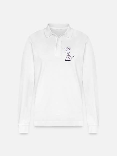 kleine giraffe - Stanley/Stella Unisex Bio-Langarm-Poloshirt Prepster - Weiß