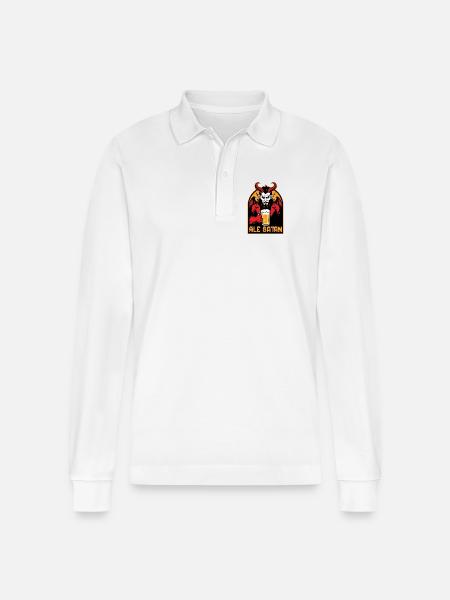 Ale Satan - Stanley/Stella Unisex Bio-Langarm-Poloshirt Prepster - Weiß