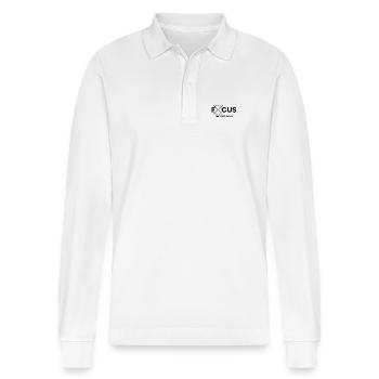 Mindset Fokus - Stanley/Stella Unisex Bio-Langarm-Poloshirt Prepster - Weiß - Vorne - Anna (173cm) & Nico (186cm)