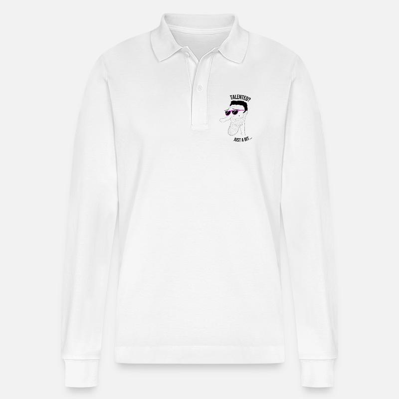 Talentiert? Nur ein bisschen... Mann - Stanley/Stella Unisex Bio-Langarm-Poloshirt Prepster - Weiß