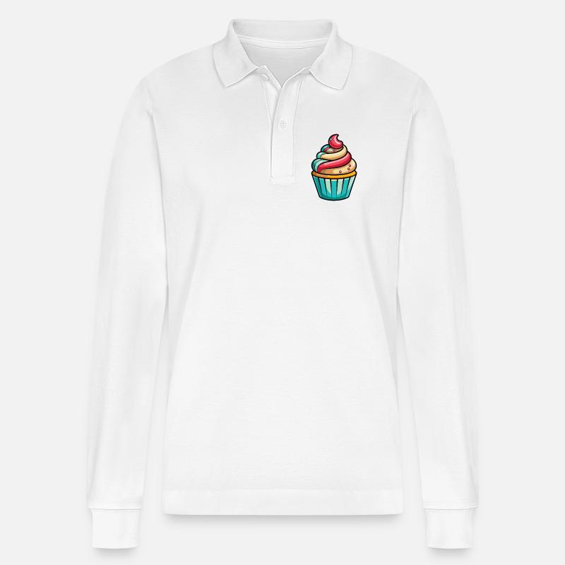 Cupcakes - Polo à manches longues bio PREPSTER Stanley/Stella Unisexe - blanc