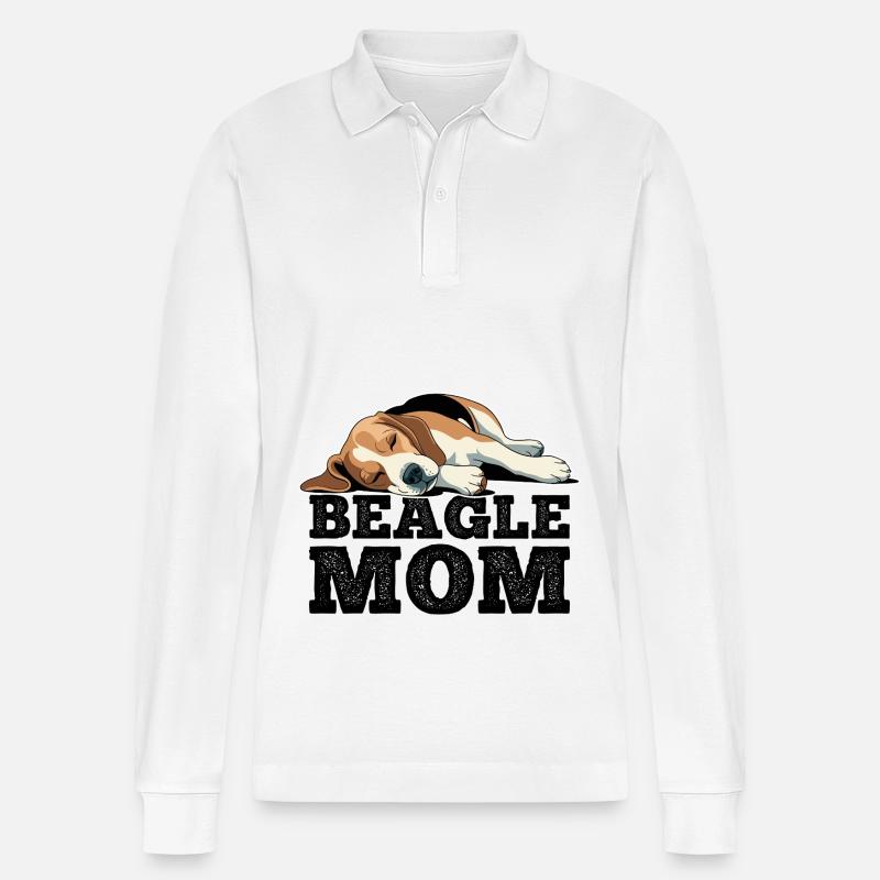 Beagle Mama - Stanley/Stella Unisex Bio-Langarm-Poloshirt Prepster - Weiß