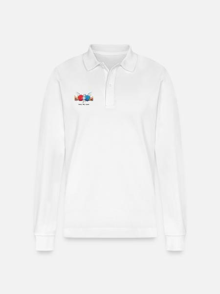 Table tennis fan - Stanley/Stella Organic Unisex Long-Sleeved Polo Shirt Prepster - white