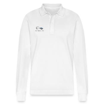 Patience is the first rule - Stanley/Stella Organic Unisex Long-Sleeved Polo Shirt Prepster - white - Front - Anna (173cm) & Nico (186cm)