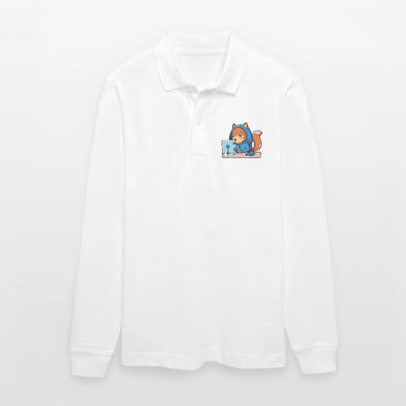 Mignon hacker écureuil dans un sweat à capuche devant le PC Polo à manches longues bio PREPSTER Stanley/Stella Unisexe