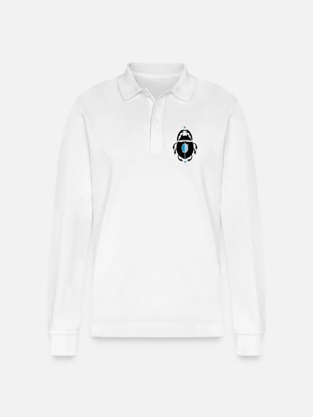 Skarabaeus Glückskäfer - Stanley/Stella Organic Unisex Long-Sleeved Polo Shirt Prepster - white