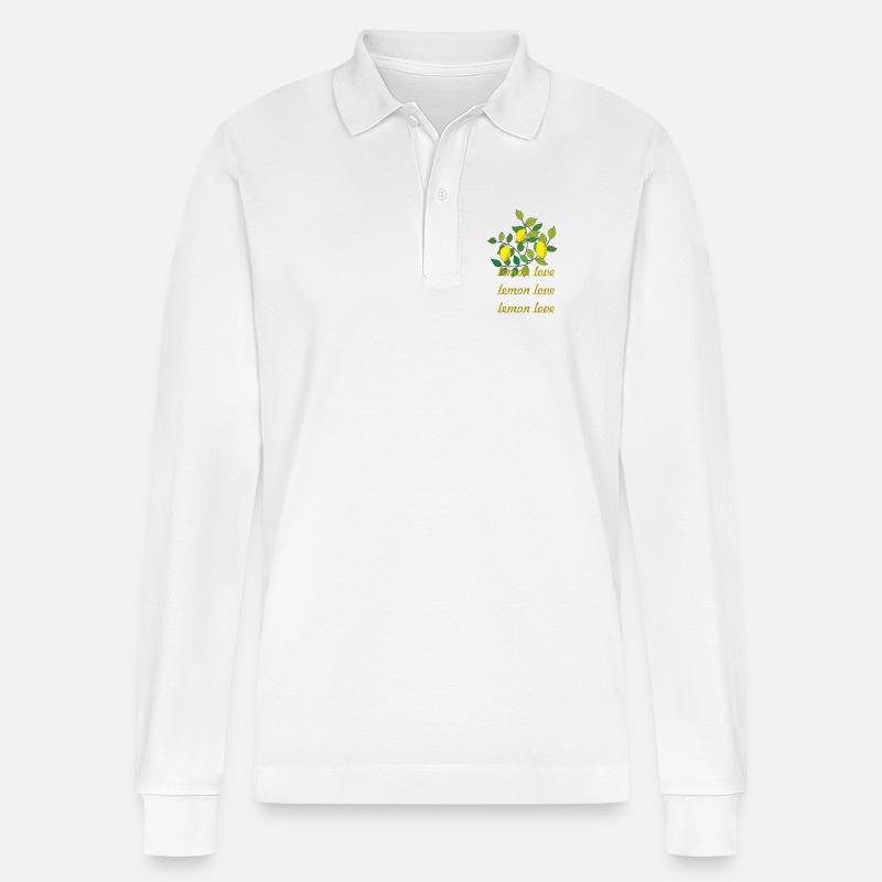 lemon love - Stanley/Stella Unisex Bio-Langarm-Poloshirt Prepster - Weiß