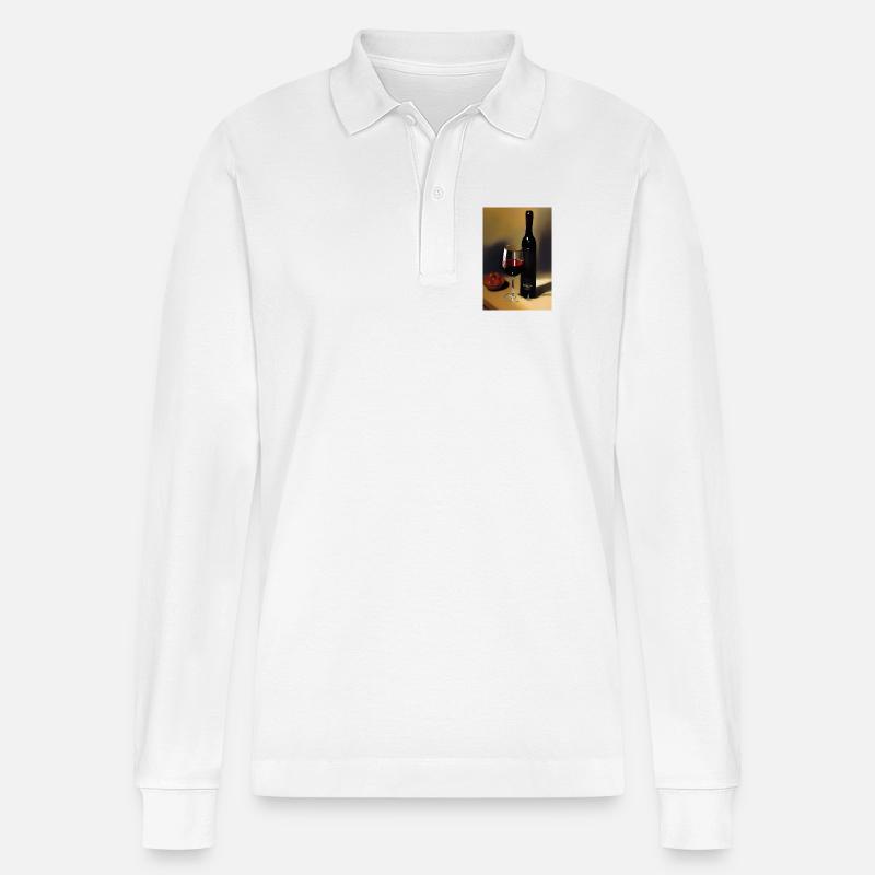 Wein Trinker - Stanley/Stella Unisex Bio-Langarm-Poloshirt Prepster - Weiß