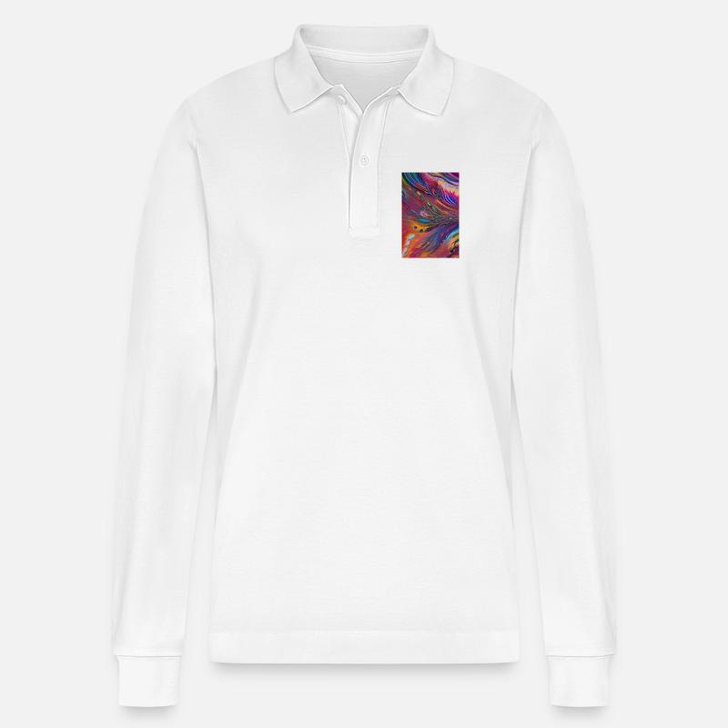 Abstrakte Kunst - Stanley/Stella Unisex Bio-Langarm-Poloshirt Prepster - Weiß