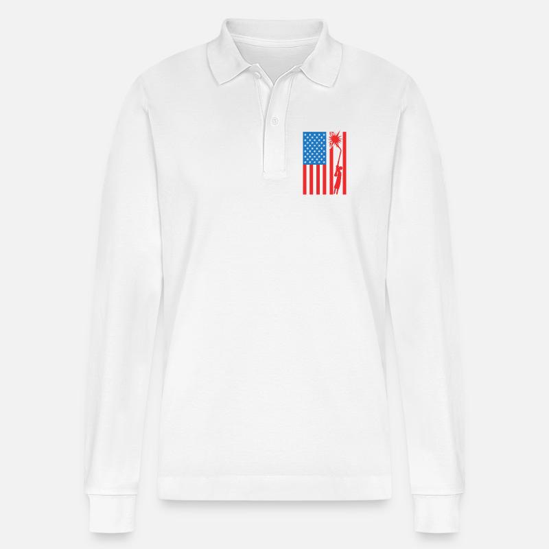 USA Schweißer - Stanley/Stella Unisex Bio-Langarm-Poloshirt Prepster - Weiß