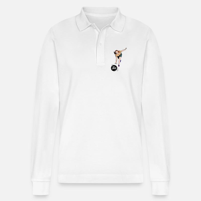Ex-Lover Bowling – Retro Comic Style - Stanley/Stella Unisex Bio-Langarm-Poloshirt Prepster - Weiß