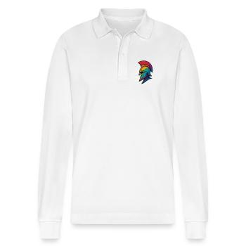 Spartan Helmet Colorful - Stanley/Stella Unisex Bio-Langarm-Poloshirt Prepster - Weiß - Vorne - Anna (173cm) & Nico (186cm)