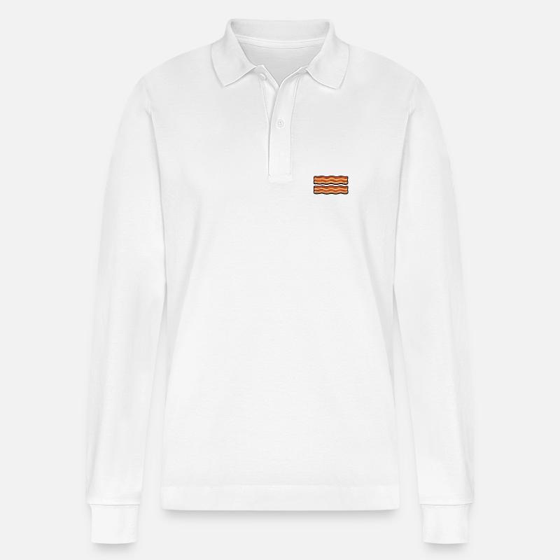 Proud to be a little Bacon - Stanley/Stella Unisex Bio-Langarm-Poloshirt Prepster - Weiß