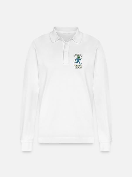 Alien Running Team Area 51 Design - Stanley/Stella Organic Unisex Long-Sleeved Polo Shirt Prepster - white
