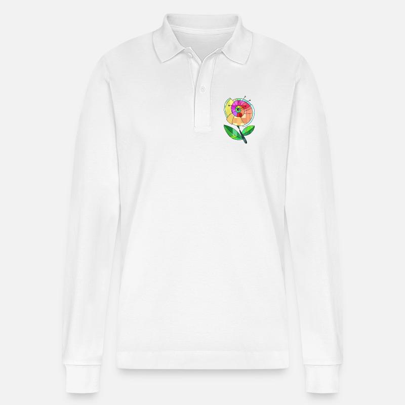 Blume - Stanley/Stella Unisex Bio-Langarm-Poloshirt Prepster - Weiß