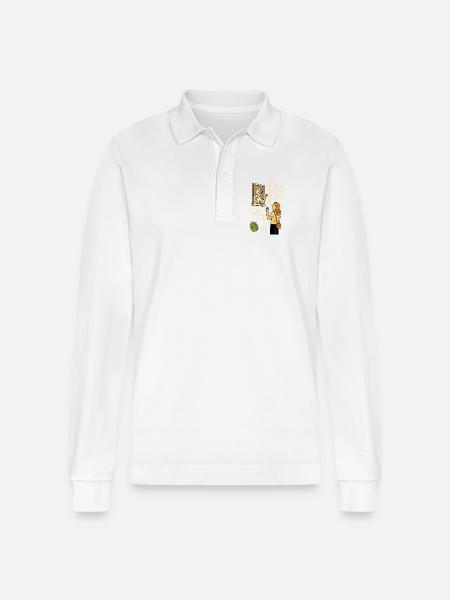 Ledsager mormor Karin hjem - Stanley/Stella Prepster økologisk unisex langærmet poloshirt - hvid