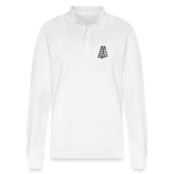 Teamleiter Geschenke  - Stanley/Stella Unisex Bio-Langarm-Poloshirt Prepster - Weiß - Vorne - Anna (173cm) & Nico (186cm)
