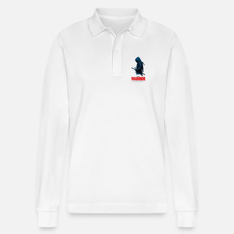 Guerrier Katana enveloppé - Polo à manches longues bio PREPSTER Stanley/Stella Unisexe - blanc