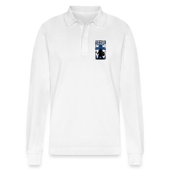 Finnische Wikinger – Flagge des Wikingerkriegers Finnlands - Stanley/Stella Unisex Bio-Langarm-Poloshirt Prepster - Weiß - Vorne - Anna (173cm) & Nico (186cm)