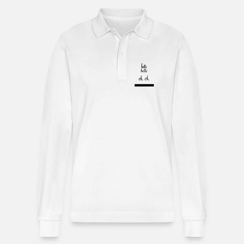 hello hello - Stanley/Stella Unisex Bio-Langarm-Poloshirt Prepster - Weiß