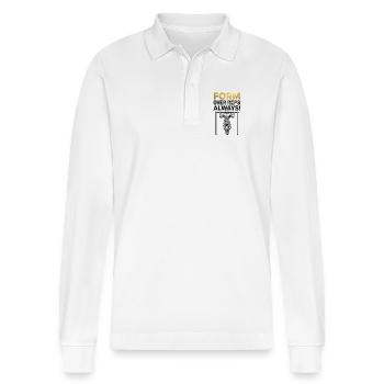 Calisthenics Form - Stanley/Stella Organic Unisex Long-Sleeved Polo Shirt Prepster - white - Front - Anna (173cm) & Nico (186cm)