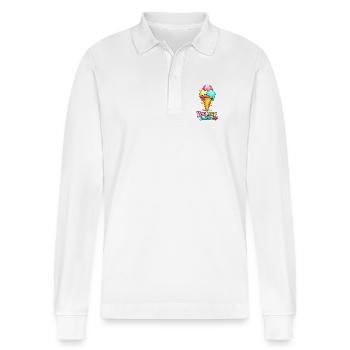 Eiskalt erwischt - Stanley/Stella Organic Unisex Long-Sleeved Polo Shirt Prepster - white - Front - Anna (173cm) & Nico (186cm)