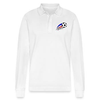 Fußball Frankreich Cooler Humor Fußball - Stanley/Stella Unisex Bio-Langarm-Poloshirt Prepster - Weiß - Vorne - Anna (173cm) & Nico (186cm)