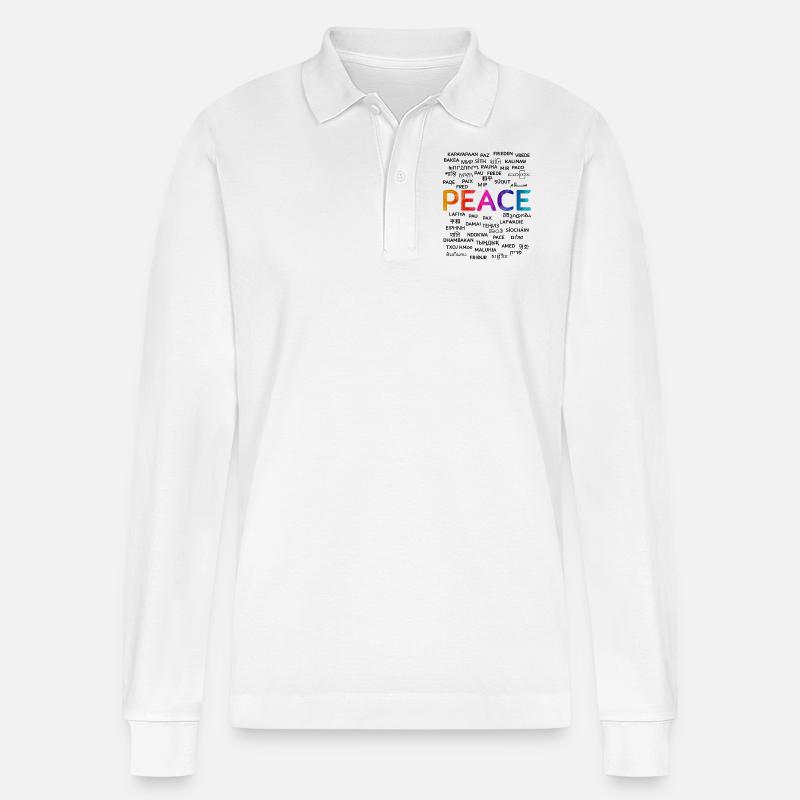 Wear Peace-Share Peace - Stanley/Stella Unisex Bio-Langarm-Poloshirt Prepster - Weiß