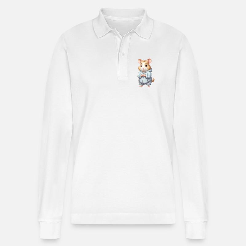 Cuddly Hero Hamster Pull à capuche - Polo à manches longues bio PREPSTER Stanley/Stella Unisexe - blanc