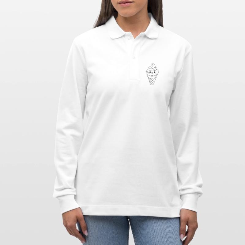 Softeis Eiscreme Icon Minimal Statement Stanley/Stella Unisex Bio-Langarm-Poloshirt Prepster