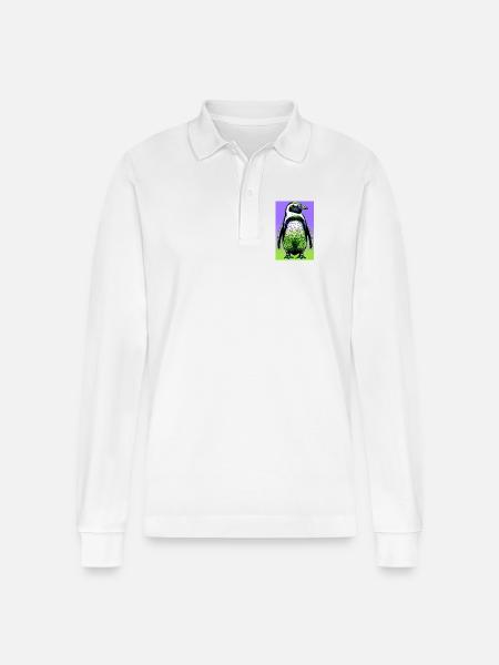 penguin - Stanley/Stella Organic Unisex Long-Sleeved Polo Shirt Prepster - white