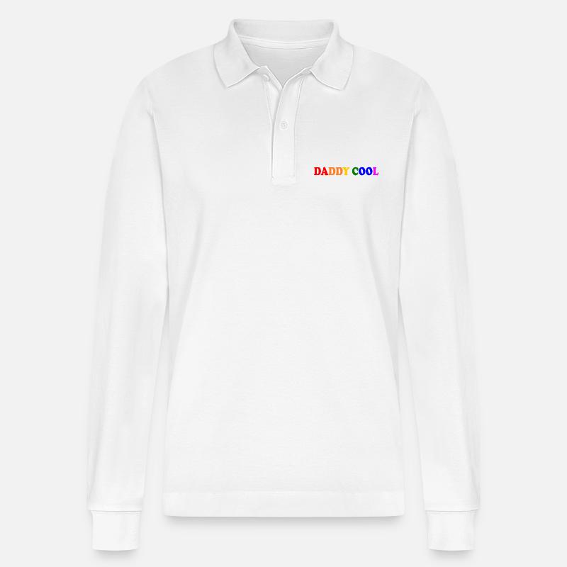 Daddy cool - Stanley/Stella Unisex Bio-Langarm-Poloshirt Prepster - Weiß
