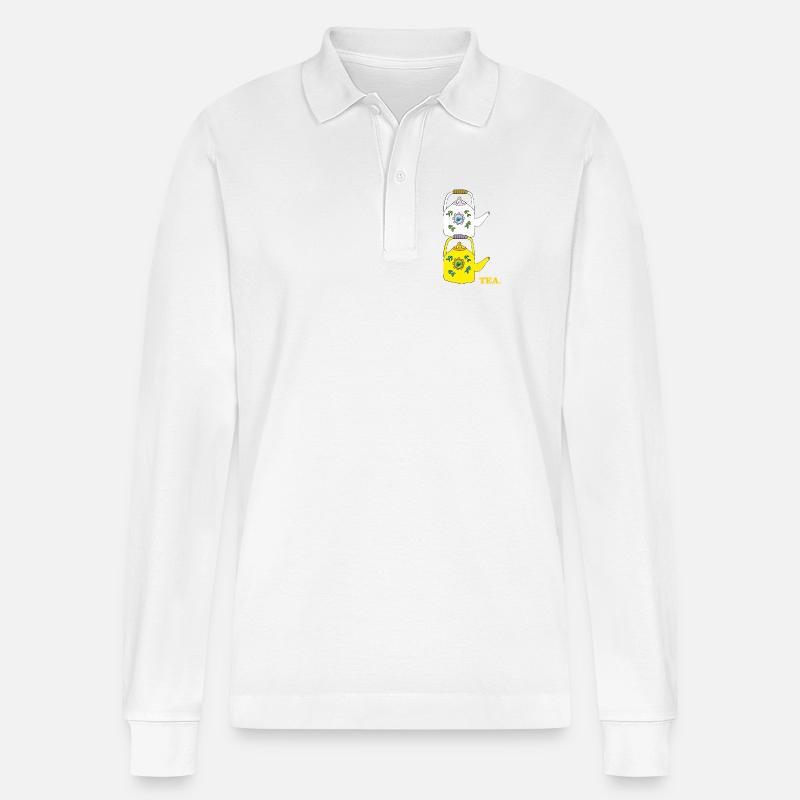 tea - Stanley/Stella Unisex Bio-Langarm-Poloshirt Prepster - Weiß