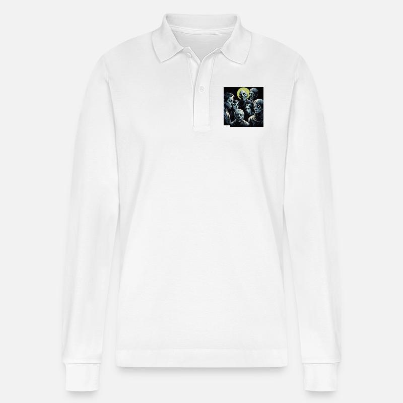 Düsterste Freunde - Stanley/Stella Unisex Bio-Langarm-Poloshirt Prepster - Weiß
