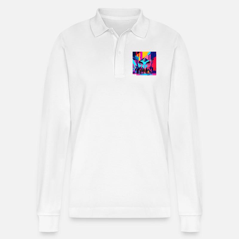 Freunde mit digitalem Blick - Stanley/Stella Unisex Bio-Langarm-Poloshirt Prepster - Weiß