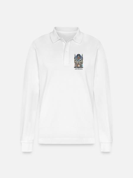 Andernach, iconic Rhine Gate, Germany - Stanley/Stella Organic Unisex Long-Sleeved Polo Shirt Prepster - white