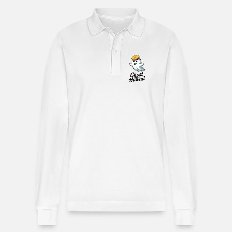 Ghost Hawaii - Stanley/Stella Unisex Bio-Langarm-Poloshirt Prepster - Weiß