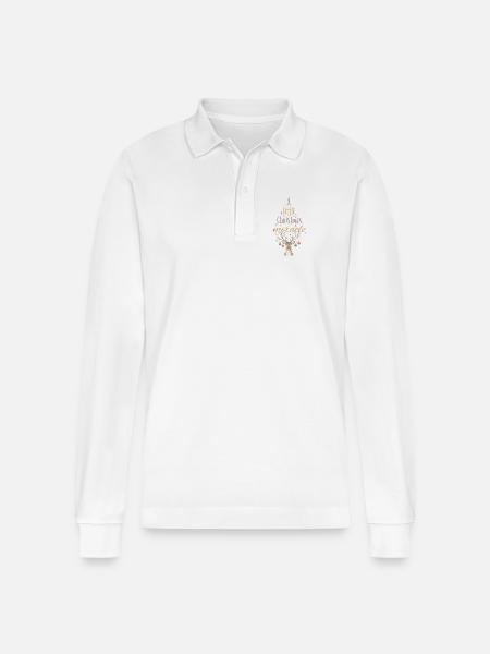 Little Christmas Miracle Deer Christmas - Stanley/Stella Organic Unisex Long-Sleeved Polo Shirt Prepster - white