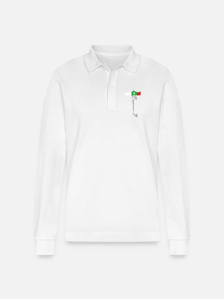Casamance Pride Senegalese regio vlag - Stanley/Stella uniseks bio poloshirt met lange mouwen Prepster - wit
