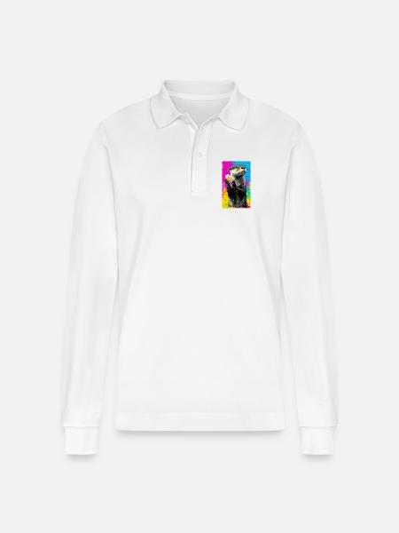 otter - Stanley/Stella Organic Unisex Long-Sleeved Polo Shirt Prepster - white