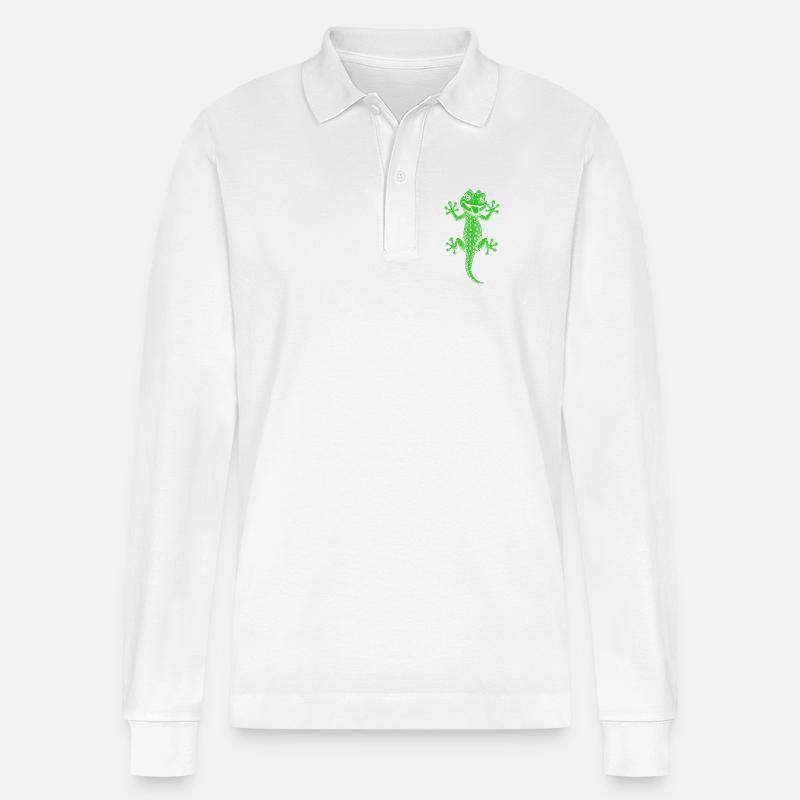 Gecko - Polo à manches longues bio PREPSTER Stanley/Stella Unisexe - blanc
