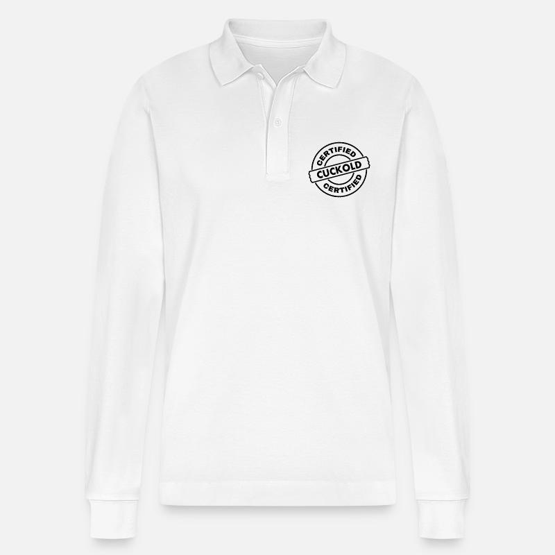 certified cuckold - Stanley/Stella Unisex Bio-Langarm-Poloshirt Prepster - Weiß