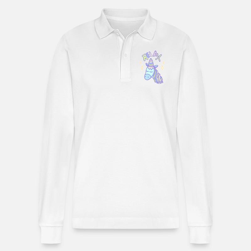 Licorne Relax - Polo à manches longues bio PREPSTER Stanley/Stella Unisexe - blanc
