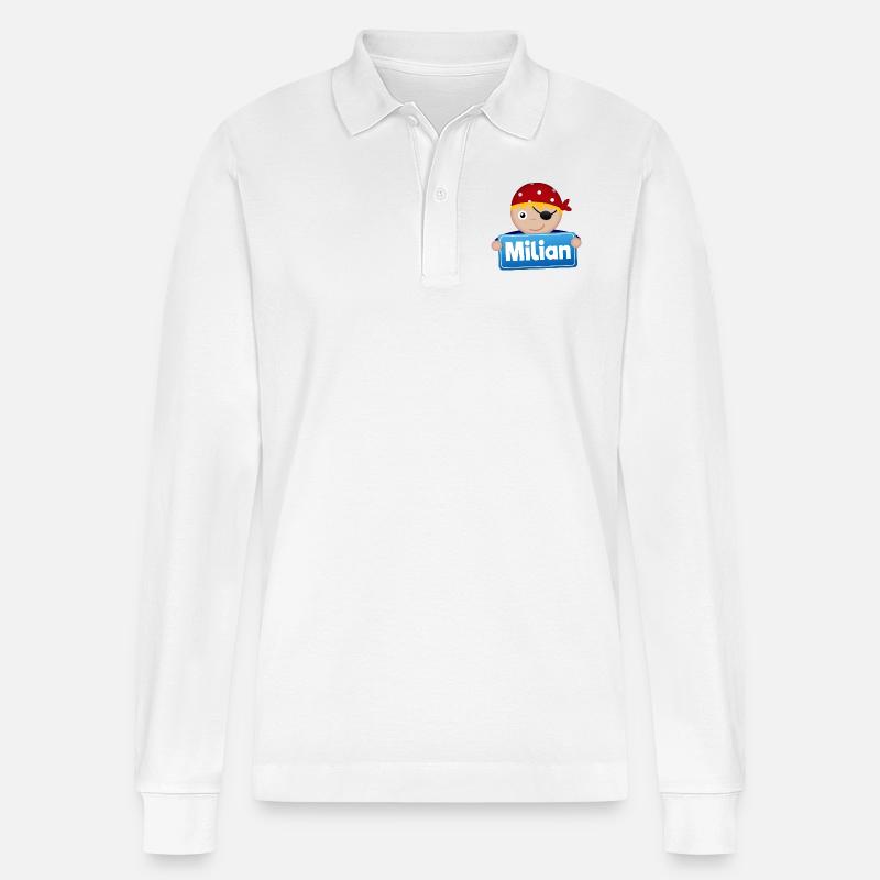 Petit Pirate Milian - Polo à manches longues bio PREPSTER Stanley/Stella Unisexe - blanc