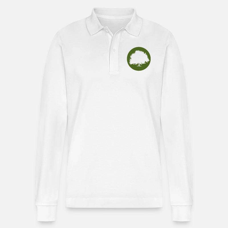 Baum - Stanley/Stella Unisex Bio-Langarm-Poloshirt Prepster - Weiß
