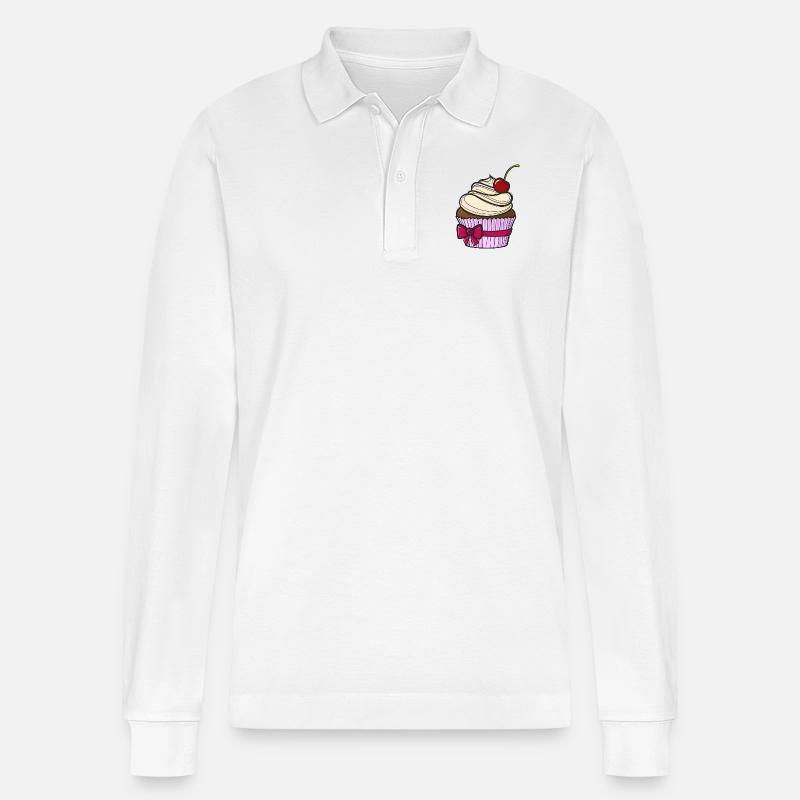 Petit gâteau comique doux - Polo à manches longues bio PREPSTER Stanley/Stella Unisexe - blanc