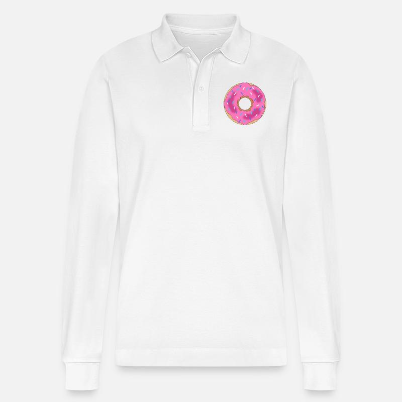 Donut - Stanley/Stella Unisex Bio-Langarm-Poloshirt Prepster - Weiß