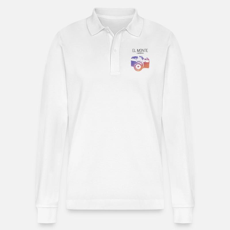 Kamera El Monte California - Stanley/Stella Unisex Bio-Langarm-Poloshirt Prepster - Weiß